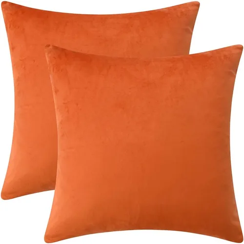 Miniatura 11 de Juego de 2 fundas de almohada de terciopelo para sofá y cama, 18 x 18 pulgadas, color malva