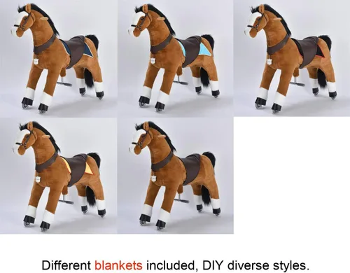 Miniatura 5 de Caballo mecedor mecánico grande Ufree, 44 pulgadas, para montar, rebotar y moverse, para niños de 4 a 15 años, L