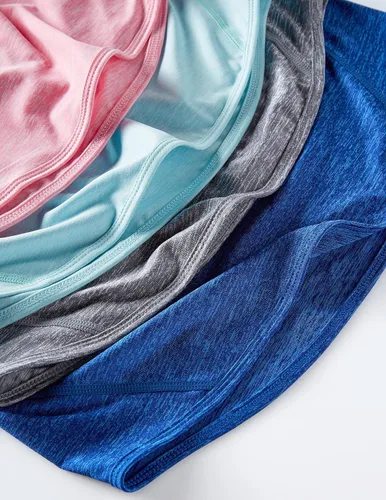 Miniatura 5 de Paquete de 4 camisetas de manga larga para mujer con agujeros para el pulgar, camisas de entrenamiento atlético, camisetas de cuello redondo