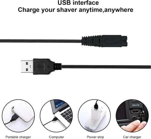 Miniatura 4 de 4 cabezales de repuesto LinMei Solo compatibles con afeitadora Microtouch Solo de 1ª generación con cable de carga para recortadora eléctrica 4