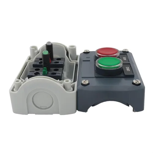 Miniatura 4 de Caja de control de interruptor de botón impermeable, estación de dos LED, interruptor momentáneo iluminado SAL LA68H-D XALD243B