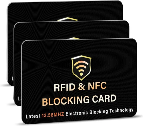 Miniatura 25 de SaiTech IT Paquete de 5 Tarjetas de Bloqueo RFID, Una Tarjeta Protege Toda la Billetera y Cartera, Protector de Tarjetas de Débito y Crédito