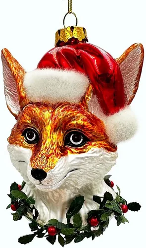 Miniatura 6 de Adorable adorno de gato atigrado con sombrero de Papá Noel, decoraciones navideñas perfectas para los amantes de los gatos, cristal hecho a mano