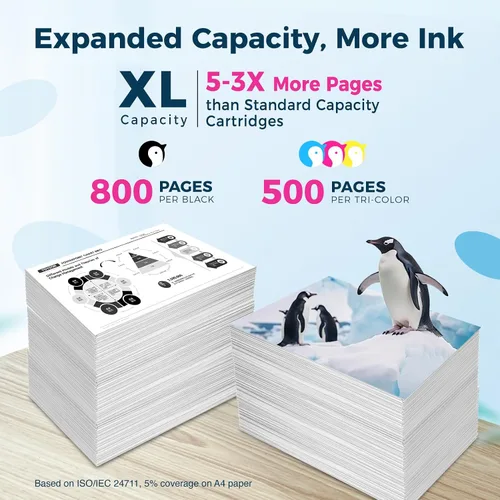 Miniatura 3 de Penguin 61XL - Cartuchos de tinta para impresoras HP para impresora Envy 5530 para impresora Envy 4500 4501 4502 Officejet 4630 2620 Deskjet 2541