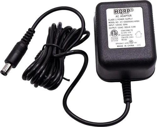 HQRP Adaptador de CA compatible con Roland ME-6 ME-6B MX-10 NS-50 PQ-50 SC-33 TD-5 TU-50, cable de fuente de alimentación, 12 V CA, certificación ETL