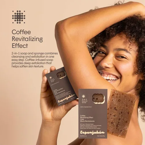 Miniatura 2 de T.Taio Esponjabon Neutro - Jabón y esponja 2 en 1 - Esponja de baño exfoliante con infusión de jabón - Limpieza profunda, espuma suave y masaje