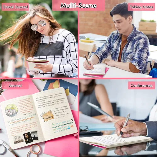 Miniatura 7 de Feela - Paquete de 8 cuadernos de tapa blanda en masa, cuadernos universitarios rayados para el trabajo, cuaderno de viaje rayado para mujeres y 8