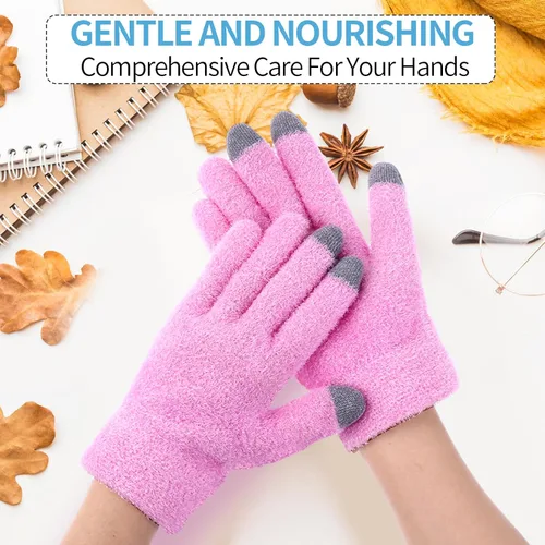 Miniatura 4 de Guantes hidratantes para manos secas, guantes de algodón para eccema con buen forro para pantalla táctil, guantes de spa para mujeres y hombres