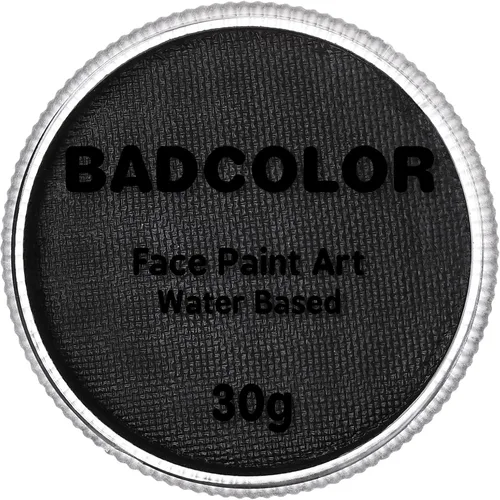 Pintura facial negra (1.06 onzas), kit de pintura facial activada por agua para niños y adultos, paleta de pintura facial de maquillaje SFX no