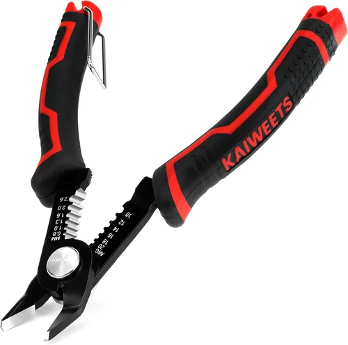 Miniatura 9 de KAIWEETS Cortadores de Alambre de 6 Pulgadas Alicates al Ras con Pelado Suplementario, Alicates de Corte, Cortadores Diagonales Prácticos y Kws-102
