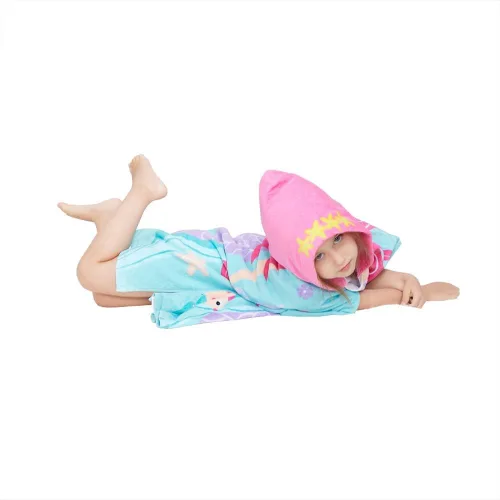 Miniatura 7 de Gealaek Toalla con capucha 100% algodón para niños de 2 a 6 años, toalla de playa para piscina, toalla de playa, suave y absorbente, poncho de playa