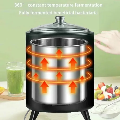 Miniatura 3 de Máquina comercial de la fermentación del yogur, máquina automática de la fermentación del yogur con control del tiempo y de la temperatura Negro