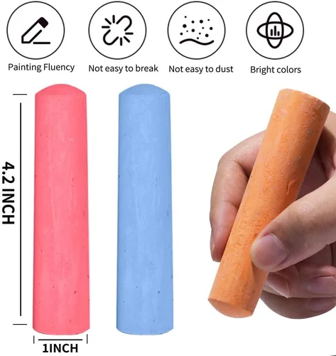 Miniatura 3 de Paquete de 180 tizas lavables para acera para niños, 20 colores no tóxicos, pintura de tiza jumbo a granel para actividades al aire libre de verano