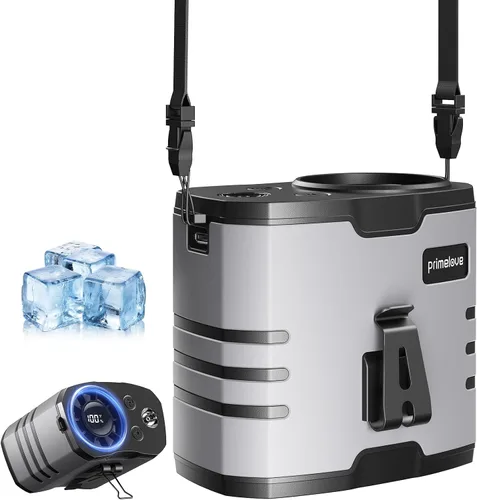Miniatura 11 de Ventilador portátil oscilante de viaje, 10400mAh, funciona con pilas, recargable por USB, ventilador de piso, mesa, escritorio con control remoto, 4
