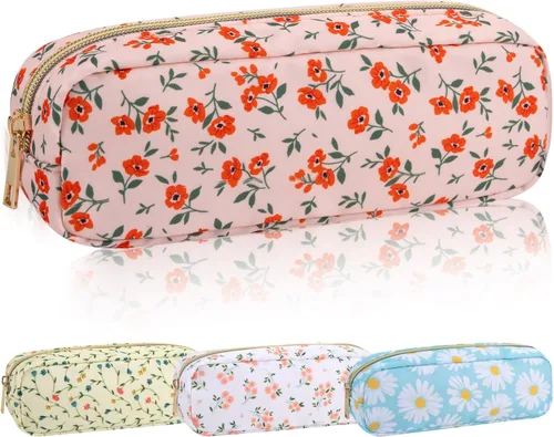Miniatura 32 de Iqimott Bolsa Grande de Maquillaje de Nylon para Viaje, Bolsa de Cosméticos Preppy Grande Organizadora de Maquillaje de Nylon Bolsa de Artículos