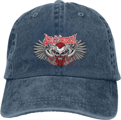 Miniatura 9 de Sombrero de vaquero de moda para hombre y mujer, ajustable para cuatro estaciones, gorra de béisbol del infierno con ángel, azul marino, Azul marino