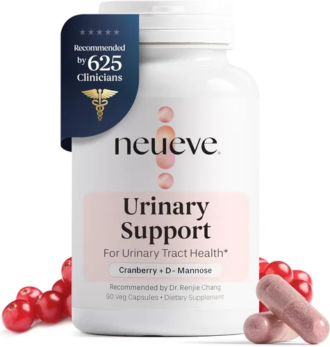 NeuEve Suplementos urinarios de arándano y D manosa para defensa de la salud urinaria, ingredientes totalmente naturales | 90 cápsulas veganas
