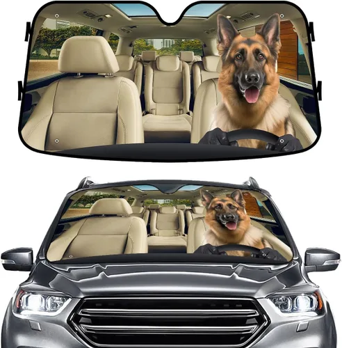 Miniatura 30 de GENANY - Cubierta de parabrisas de flamenco para automóvil, SUV, camión (55 x 30 pulgadas), protector térmico plegable, persianas para ventanas