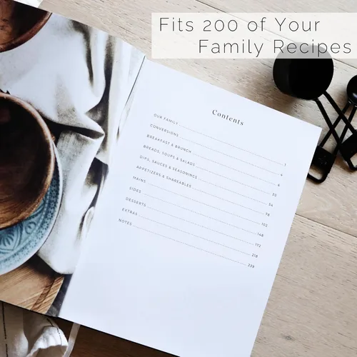 Miniatura 5 de Libro de Recetas para Escribir Tus Propias Recetas - Gran Diario de Cocina en Blanco Personalizado para la Familia, Contiene 200 Plantillas