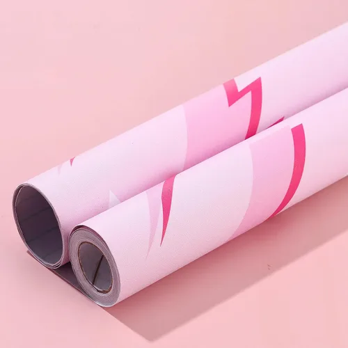 Miniatura 2 de Kosiz Preppy - Papel tapiz de despegar y pegar, papel tapiz extraíble rosa intenso, papel de dormitorio con relámpagos de color rosa, fondo