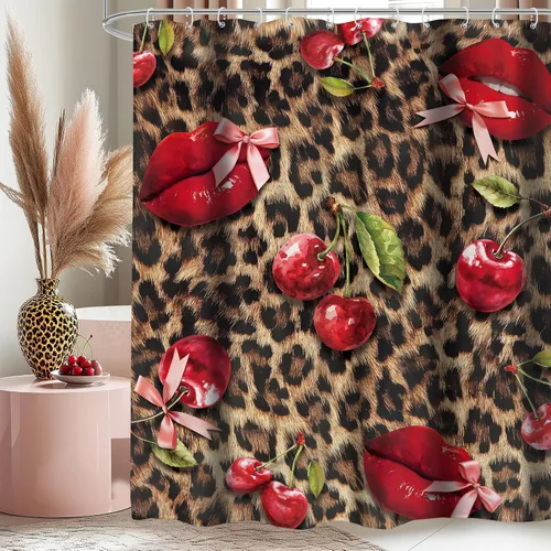 Miniatura 48 de Cortina de ducha con estampado de tigre, 60 pulgadas de ancho x 72 pulgadas de alto, safari salvaje, negro, marrón, potente pantera, piel de animal