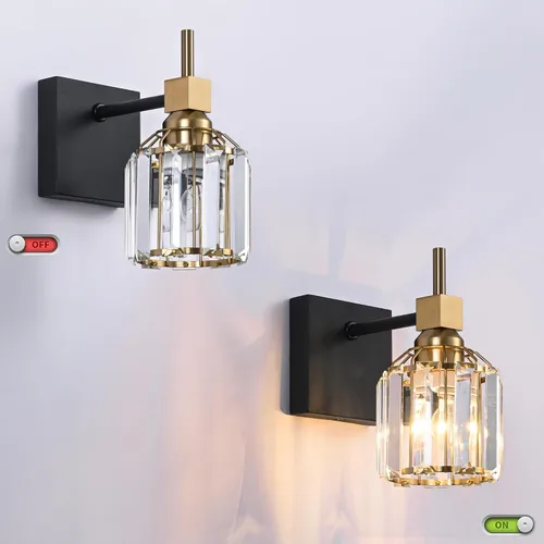 Miniatura 8 de SOLFART Cristal 1 luz de tocador de baño sobre espejo de pared de aplique 4.3 pulgadas 1T