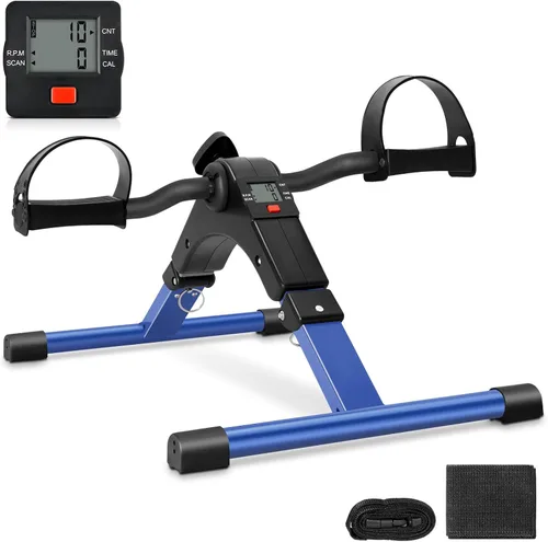 Miniatura 10 de Uten ejercitador de pedales plegable, ejercitador de pedales de bicicleta bajo escritorio, mini bicicleta de ejercicio bajo escritorio con pedal