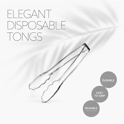 Miniatura 5 de [Pinzas Transparentes de 7.5 Pulgadas] Pinzas para servir Plasticpro de 7.5 pulgadas, resistentes y reutilizables, para cocina y barbacoa