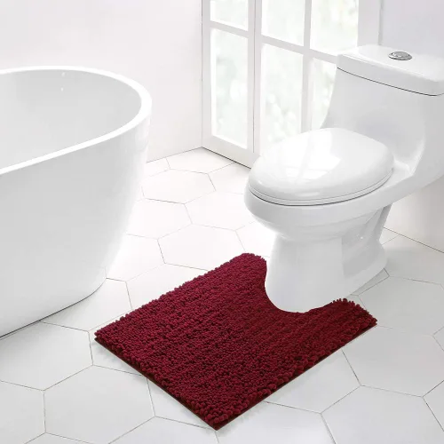 Miniatura 286 de Walensee Alfombra de baño antideslizante (24x17 pulgadas, rosa polvoriento) absorbente de agua, súper suave, lanuda de felpilla, lavable a máquina