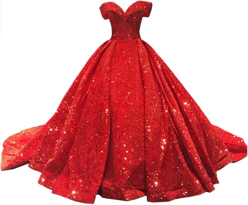Lily Wedding Vestido de noche largo con lentejuelas y hombros descubiertos para mujer, vestido de baile de graduación 2020