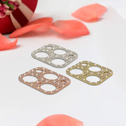Miniatura 8 de Protector de lente brillante para iPhone 12 Pro Max, cubierta de cámara con purpurina 3D, diamantes de imitación, puntos brillantes, decoración