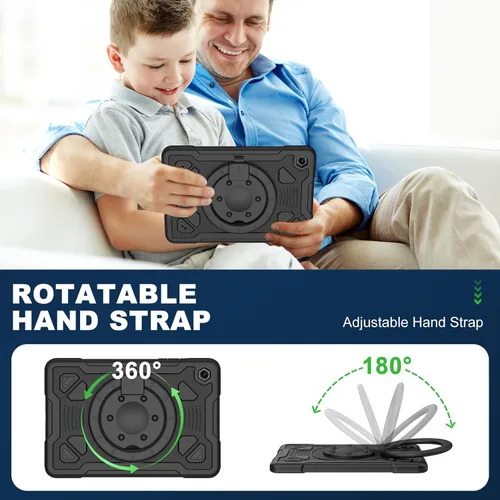 Miniatura 6 de Funda para Samsung Galaxy Tab A9+/ A9 Plus de 11 pulgadas 2023 con protector de pantalla con soporte giratorio de 360°, correa para el hombro, funda