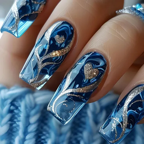 Miniatura 14 de MISUD Uñas a presión – Uñas cuadradas largas con pegamento rosa y negro, acrílico Y2K diseño de dijes de 24 piezas