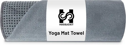 Toalla de yoga antideslizante con puntos de agarre, toalla de microfibra absorbente del sudor para yoga, pilates, bikram y fitness, 72 x 24