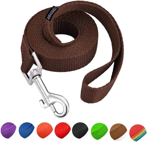 Miniatura 6 de AMAGOOD 6 pies de correas para cachorros/perros, correa de estilo tradicional resistente con gancho de cuello fácil de usar, correa para perros Negro