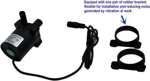 Miniatura 7 de SHYSKY DC40-2470 5-24V 28.8W Micro Bomba de agua DC sin escobillas 7M 22ft Lift, 174GPH, Bomba de agua sumergible centrífuga de accionamiento