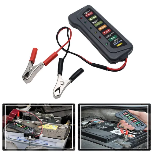 Miniatura 8 de Maso Probador de batería y alternador de coche de 12 V - Prueba el estado de la batería y la carga del alternador (probador)