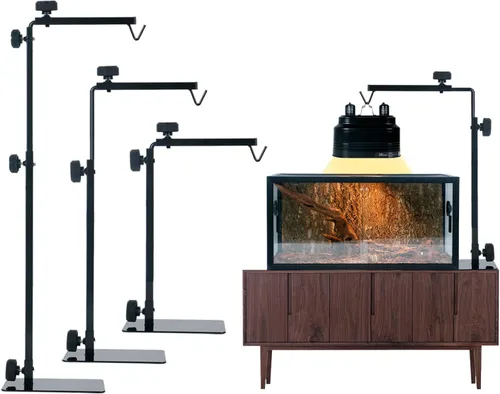 Soporte de lámpara de reptil de metal ajustable de 13 a 29 pulgadas, soporte de luz de suelo versátil para lámparas de calor de terrario y pantallas