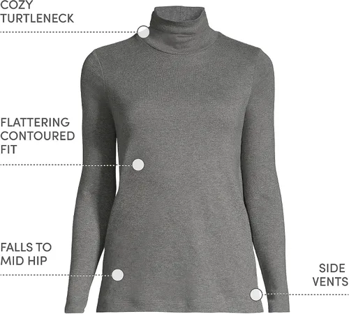 Miniatura 14 de Lands' End Supima - Suéter de cuello alto y mangas largas para mujer