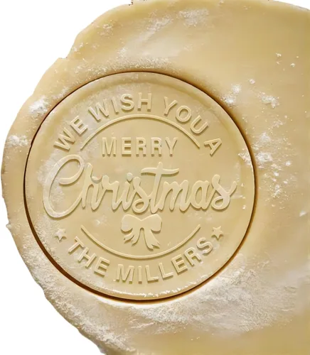 Miniatura 2 de Sello de galletas de Navidad personalizado 2025 con el apellido de tu familia, ideal para hornear y decoración navideña, regalo ideal