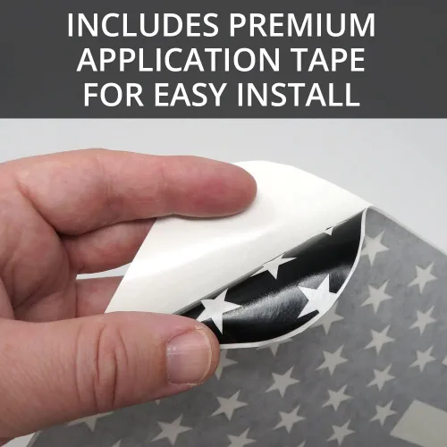 Miniatura 4 de Adhesivo de bandera estadounidense para ventana trasera media, fácil de instalar, compatible con Ford Ranger 2018-2022 (fibra de carbono negra)