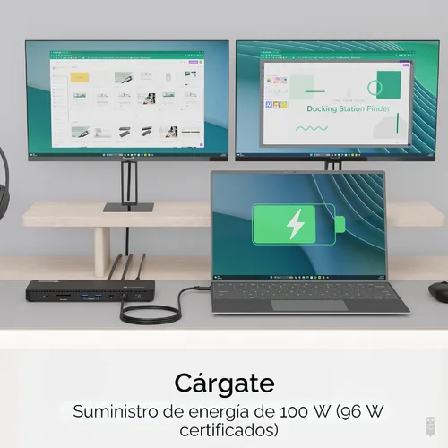 Miniatura 6 de Plugable Base de Conexión Thunderbolt 4 con Carga de 100W, Certificado Thunderbolt, Estación de Acoplamiento para Laptop con Monitor Dual Único 8K