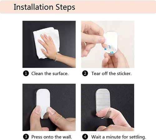 Miniatura 6 de Ganchos autoadhesivos pequeños para colgar ganchos de pared resistentes Paquete de 10 ganchos adhesivos de pared