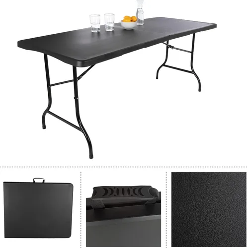 Miniatura 15 de Lavish Home Mesas plegables portátiles – Escritorio plegable portátil ligero – Mesa de plástico de 6 pies de largo para camping, jugar a las cartas