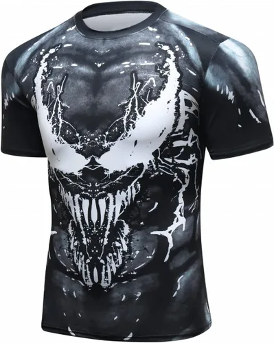Miniatura 3 de Camisa de compresión para hombre, manga corta, capa base, camisetas de secado fresco