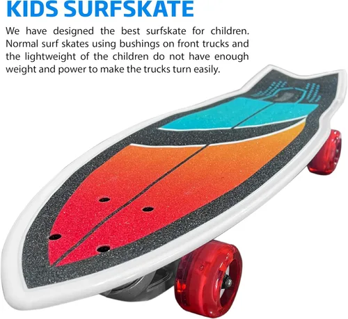 Miniatura 4 de Surfskate - Patineta para niños, patineta de surf, patineta, rueda delantera que gira fácilmente para niños, gran potencia de bombeo, camiones