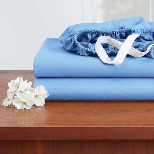 Miniatura 7 de Empyrean Bedding - Juego de sábanas de 6 piezas con correas ajustadas para mayor duración y resistencia, 110 GSM, tejido suave, Microfibra, azul
