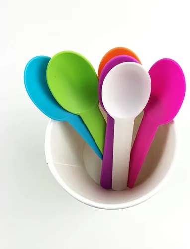 Miniatura 3 de Worlds Paquete de 50 cucharas desechables de plástico para postre, cucharas rosas de 5.9 pulgadas para helado, yogur congelado, cereales y uso