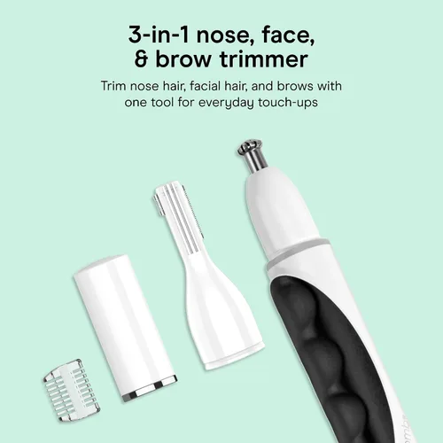 Miniatura 6 de Conair GIRLBOMB Recortador de Pelo de Nariz para Mujeres, Eliminación de Vello Facial para Mujeres Funciona con Pilas, Hoja Biselada 360°