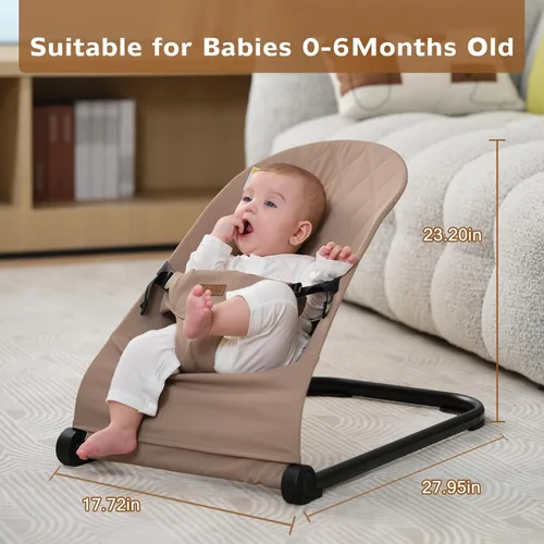 Miniatura 6 de Bouncer para bebé, asiento de gorila portátil para bebés con arnés de seguridad de 3 puntos, asiento ergonómico hinchable, gorila para bebés de 0 a